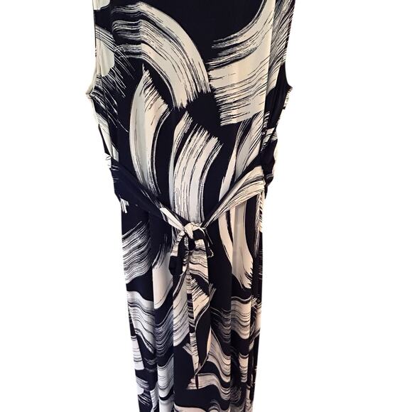 ELIZA J Women’s Blue White Jersey Knot Front Sleeveless Maxi Dress Plus Size 22 - Picture 7 of 10